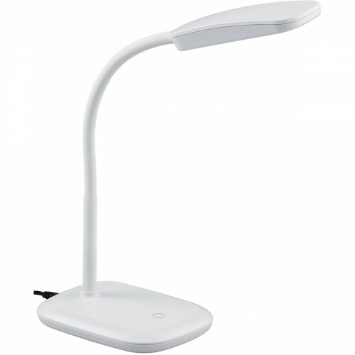 Lampe de bureau LED - Trion Bolina - 3W - Blanc Chaud 3000K - Dimmable - Rectangle - Blanc Brillant - Plastique