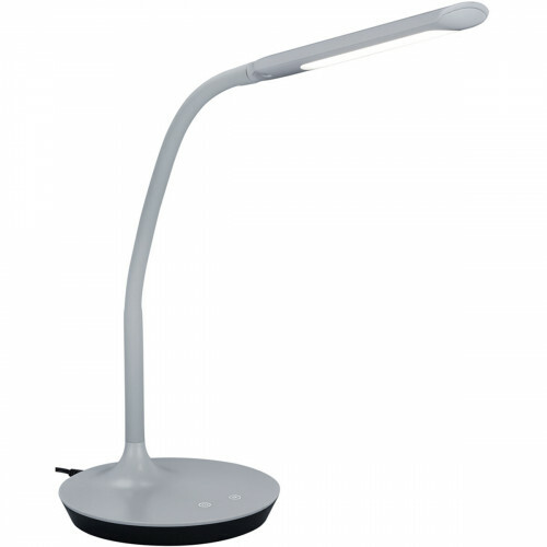 Lampe de bureau LED - Trion Polina - 5W - Couleur de lumière ajustable - Dimmable - Rond - Mat Gris - Plastique
