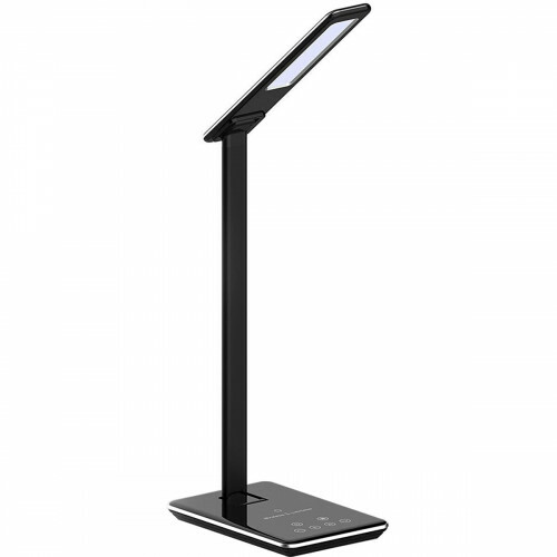 Lampe de bureau LED - Viron Hertro - 5W - Couleur de lumière ajustable - Dimmable - Rectangle - Mat Noir - Aluminium