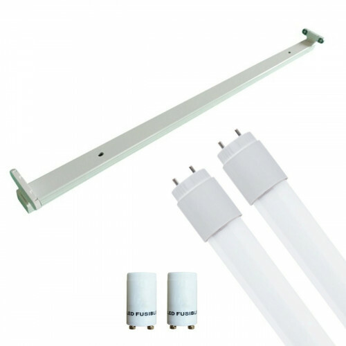 Réglette LED avec Tube T8 Incl. Starter - Aigi Dybolo - 120cm Double - 32W - Blanc Neutre 4200K - Indice de Protection IP20