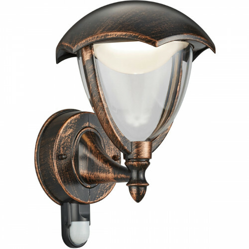 Éclairage de Jardin LED - Lampe de Jardin - Trion Grichto - Mur - Détecteur de Mouvement - 6W - Rouille Antique - Aluminium