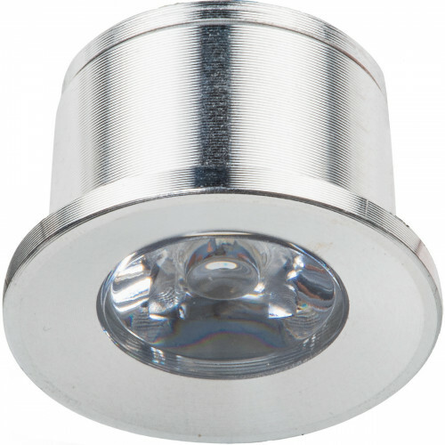 Éclairage de Spot de Véranda LED - 1W - Blanc Chaud 3000K - Encastré - Rond - Mat Argent - Aluminium - Ø31mm