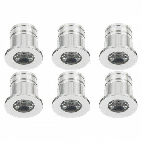 Éclairage de Spot de Véranda LED 6 Pack - 3W - Blanc Chaud 3000K - Encastré - Rond - Mat Argent - Aluminium - Ø31mm