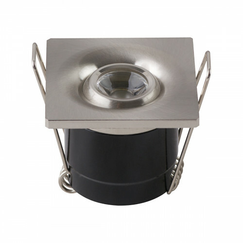 Éclairage de Spot de Véranda LED - 1W - Blanc Neutre 4200K - Carré - Mat Chrome - Aluminium