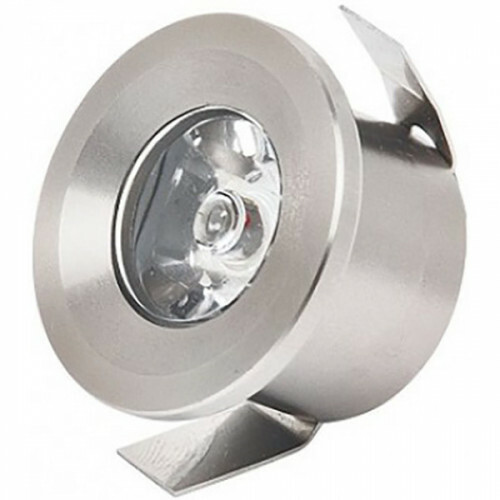 Éclairage de Spot de Véranda LED - Mony - Rond Encastré 1W - Blanc Neutre 4200K - Mat Chrome Aluminium - Ø33mm