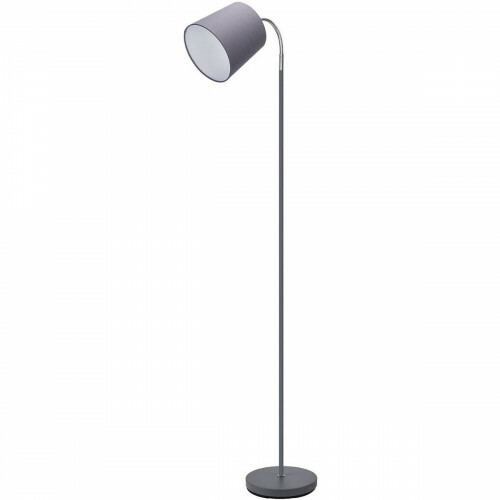Lampadaire LED - Aigi Rolo - Douille E14 - Rond - Mat Gris - Aluminium