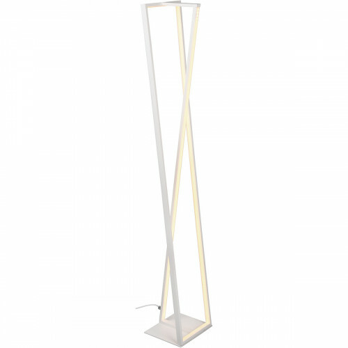 Lampadaire LED - Trion Ediyon - 26W - Couleur de lumière ajustable - Rectangle - Mat Blanc - Aluminium