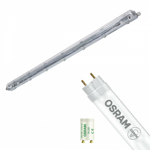 Réglette étanche LED avec tube T8 - Velvalux Strela - 120cm - Simple - Connectable - Étanche IP65 - OSRAM - SubstiTUBE Value EM 840 - 16.2W - Blanc Naturel 4000K | Remplace 36W