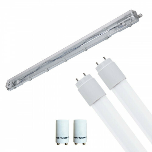 Réglette étanche LED avec tubes T8 - Velvalux Strela - 120cm - Double - Connectable - Étanche IP65 - 32W - Blanc Froid/Clair 6400K