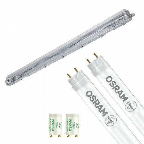 Réglette étanche LED avec tubes T8 - Velvalux Strela - 120cm - Double - Connectable - Étanche IP65 - OSRAM - SubstiTUBE Value EM 840 - 32.4W - Blanc Naturel 4000K | Remplace 72W