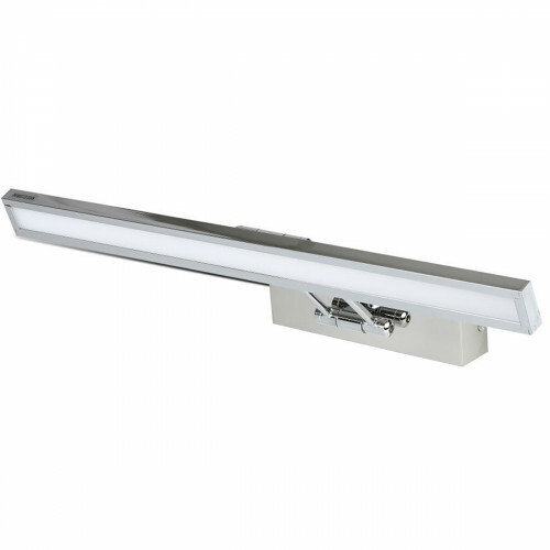 Éclairage de miroir LED - Éclairage pour Tableau - Viron Quala - 8W - Blanc Chaud 3000K - Mat Chrome - Aluminium