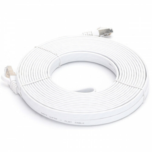 Câble Ethernet - Câble Internet - Câble de Raccordement - Aigi Hatro - Câble UTP Cat7 RJ45 - 10 Mètres - Cuivre - Blanc