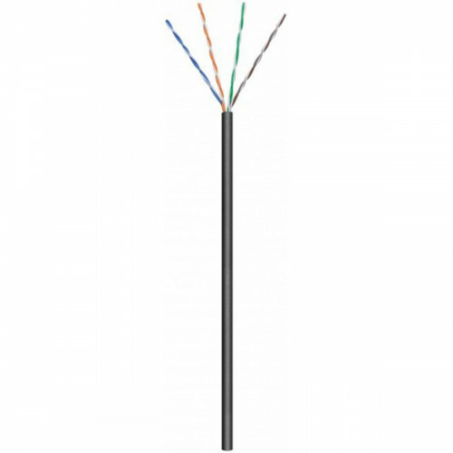 Câble Ethernet - Priso AWG24 - Cat5E UTP - 100 Mètres - Âme Rigide - Cuivre - Noir