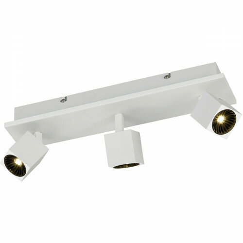 Spot de plafond LED - Trion Klipo - 20W - Blanc Chaud 3000K - 3-lumières - Rectangle - Mat Blanc - Aluminium - LEDs OSRAM