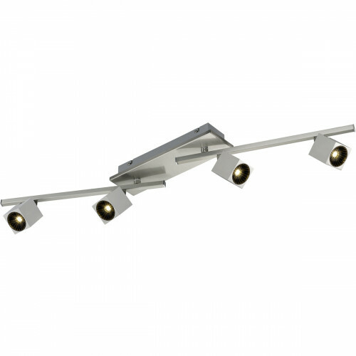 Spot de plafond LED - Trion Klipo - 24W - Blanc Chaud 3000K - 4-lumières - Rectangle - Mat Nickel - Aluminium - LEDs OSRAM