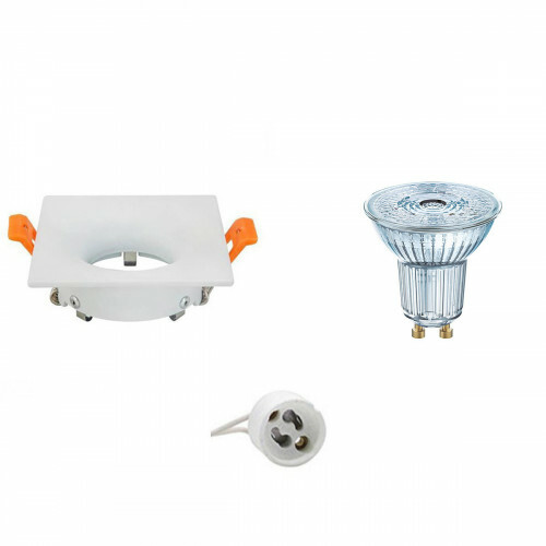 Set de spots LED - LEDVANCE Parathom PAR16 940 36D - Douille GU10 - Dimmable - Carré Encastré - Mat Blanc - 3.7W - Blanc Neutre 4000K - 85mm