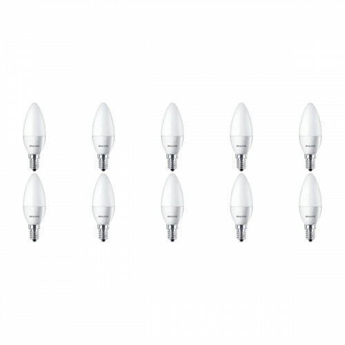 PHILIPS - Pack de 10 Lampes LED - CorePro Candle 827 B35 FR - Douille E14 - 5.5W - Blanc Chaud 2700K | Remplace 40W