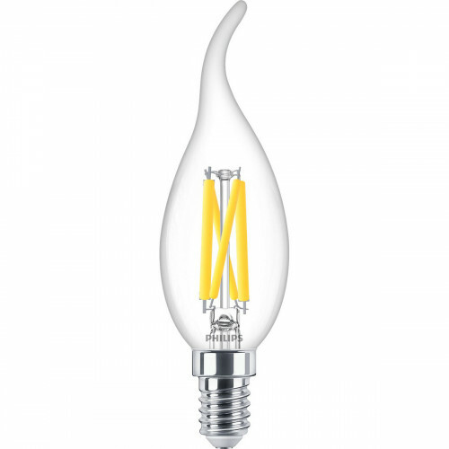 PHILIPS - Ampoule LED E14 - MASTER LED E14 Bougie Bout Courbé Filament Clair 3.4W 470lm - 922-927 Dim to Warm 2200K-2700K - Meilleure Rendu de Couleur - Dimmable | Remplace 40W