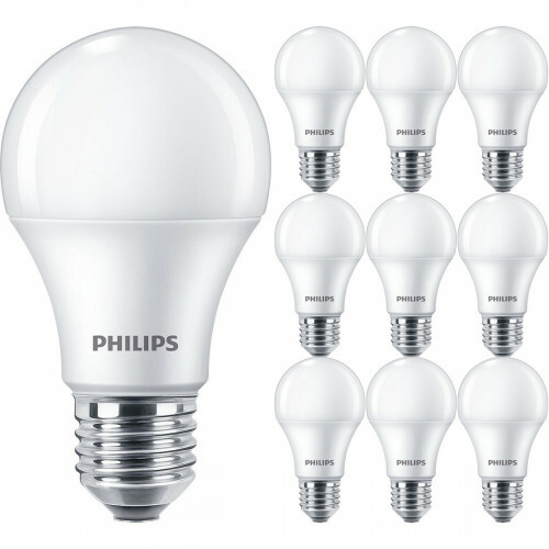 PHILIPS - Lampe LED E27 Pack de 10 - Corepro LEDbulb E27 Forme Poire Mate 10W 1055lm - 827 Très Chaud Blanc 2700K | Remplace 75W