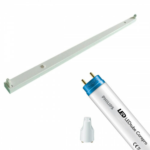Réglette LED avec Tube T8 - Aigi Dybolo - 150cm Simple - Philips - CorePro LEDtube EM 840 - 20W - Blanc Neutre 4000K | Remplace 58W