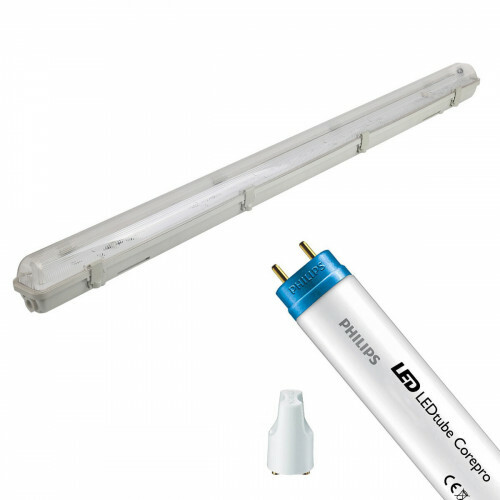 Réglette LED avec Tube T8 - Aigi Hari - 120cm Simple - Philips - CorePro LEDtube EM 840 - 14.5W - Blanc Neutre 4000K | Remplace 36W