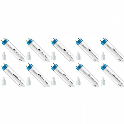 PHILIPS - Pack de 10 Tubes LED T8 avec Starter - CorePro LEDtube EM 865 - 60cm - 8W - Blanc Froid 6500K | Remplace 18W