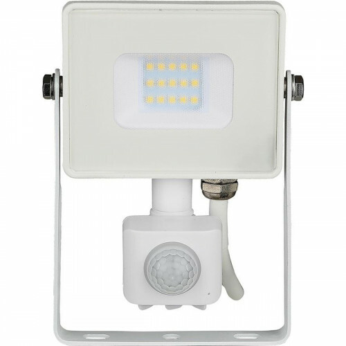 Projecteur LED 10 Watt avec Sensor - Viron Dana - Blanc Chaud 3000K - Mat Blanc - Aluminium - LEDs SAMSUNG