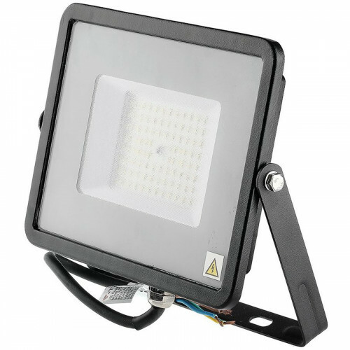 Projecteur LED 50 Watt - Viron Linan - Blanc Froid 6400K - Étanche IP65 - Mat Noir - Aluminium - LEDs SAMSUNG
