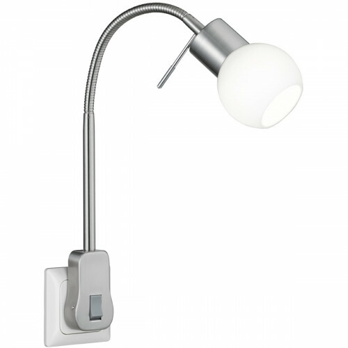 Lampe à Prise avec Interrupteur - Trion Frido - Douille G9 - 3W - Blanc Chaud 3000K - Dimmable - Mat Nickel - Aluminium