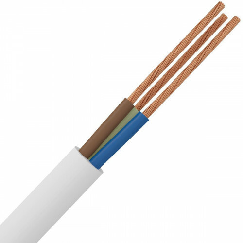 Câble d'installation - Câble Électrique - 3x1.5mm - 3 Fils - 3 Mètres - Blanc