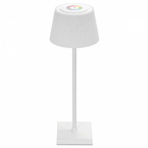 Lampe de Table à Piles Rechargeables - Lampe de Bureau Sans Fil - Réglable - RGB+CCT - Commande Tactile - USB - Blanc
