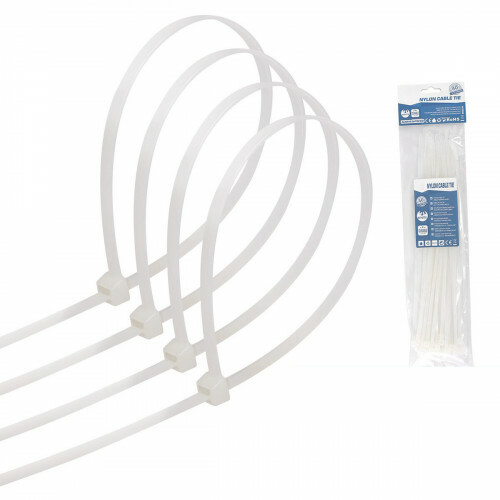 Attaches de Câble - Collier de serrage - Aigi Tie - 3.6x250mm - Blanc - 40 Pièces
