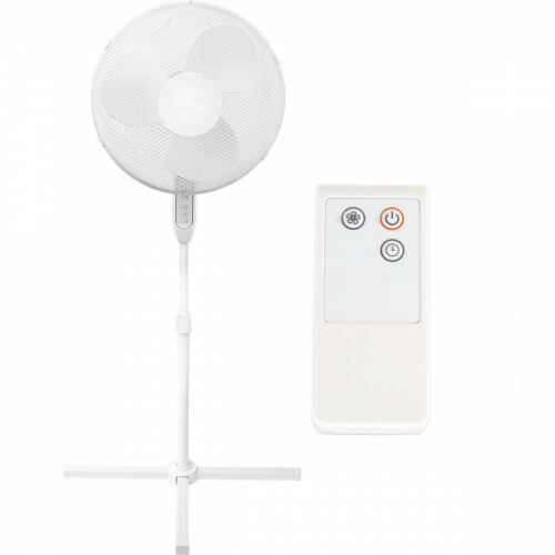 Ventilateur - Aigi Lunom - Ventilateur sur Trépied - Télécommande - Debout - Rond - Mat Blanc - Plastique