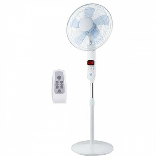 Ventilateur - Aigi Ocyna - Ventilateur sur Trépied - Télécommande - Debout - Rond - Mat Blanc - Plastique