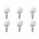 CALEX - LED Lamp 6 Pack - Smart Kogellamp - E14 Fitting - Dimbaar - 5W - Aanpasbare Kleur CCT - RGB - Mat Wit