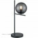 LED Tafellamp - Trion Pora - E14 Fitting - Rond - Mat Zwart Rookglas - Aluminium