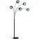 LED Vloerlamp - Trion Balina - E14 Fitting - Rond - Mat Zwart - Aluminium