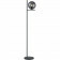 LED Vloerlamp - Trion Pora - E14 Fitting - 1-lichts - Rond - Mat Zwart Rookglas - Aluminium