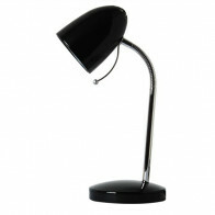 Lampe de bureau LED - Aigi Wony - Douille E27 - Bras Flexible - Rond - Noir Brillant