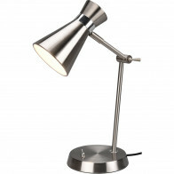 Lampe de bureau LED - Éclairage de Table - Trion Ewomi - Douille E27 - Rond - Mat Nickel - Aluminium
