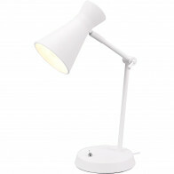 Lampe de bureau LED - Éclairage de Table - Trion Ewomi - Douille E27 - Rond - Mat Blanc - Aluminium