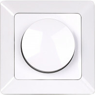 Variateur LED - Aigi - Encastré - Bouton Simple - 3-60W - Incl. Cadre de Protection - Blanc