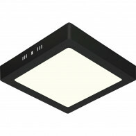 Downlight LED - 18W - Blanc Neutre 4200K - Mat Noir - en Saillie - Carré - Aluminium - 225mm