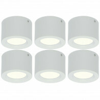Pack Downlight LED 6 - En Saillie Rond Haut 5W - Blanc Neutre 4200K - Mat Blanc Aluminium - Ø105mm