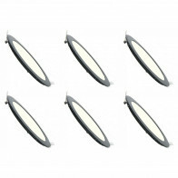 Pack Downlight LED Slim 6 - Encastré - 3W - Dimmable - Blanc Neutre 4200K - Rond - Mat Noir - Aluminium - Ø90mmm