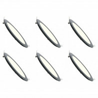 Pack Downlight LED Slim 6 - Rond Encastré 3W - Blanc Neutre 4200K - Mat Noir Aluminium - Ø83mm