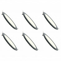Pack Downlight LED Slim 6 - Rond Encastré 6W - Dimmable - Blanc Neutre 4200K - Mat Noir Aluminium - Ø120mm