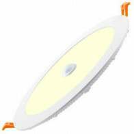 Downlight LED Slim - Facto Dury - Détecteur de Mouvement PIR 360° + Capteurs de Luminosité - 18W - Blanc Chaud 2700K - Encastré - Rond - Mat Blanc - LEDs OSRAM