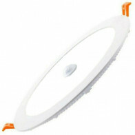 Downlight LED Slim - Facto Dury - Détecteur de Mouvement PIR 360° + Capteurs de Luminosité - 24W - Blanc Froid 5700K - Encastré - Rond - Mat Blanc - LEDs OSRAM