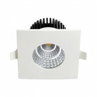 Spot LED - Spot Encastré - Carré 6W - Étanche IP65 - Blanc Neutre 4200K - Mat Blanc Aluminium - 90mm